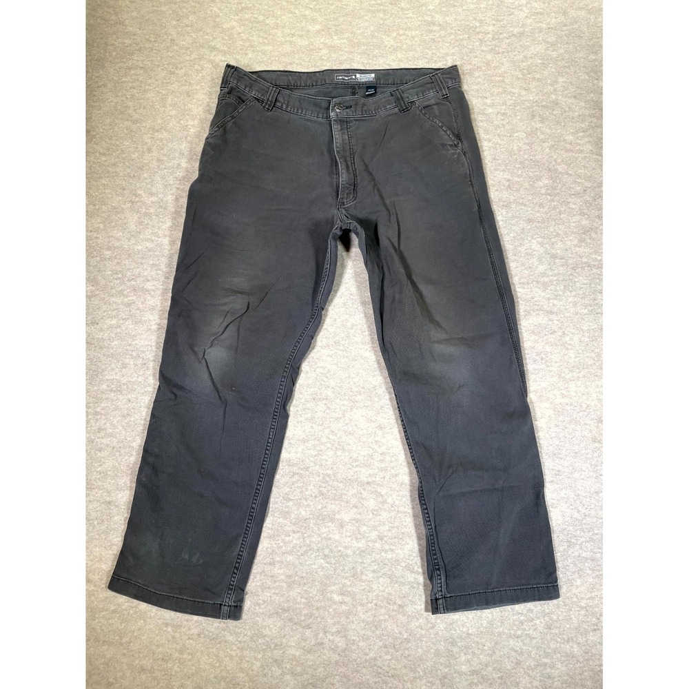 Carhartt‎ Relaxed Fit Carpenter Straight Pants Mens Gray 40x32 Cotton Dark Wash